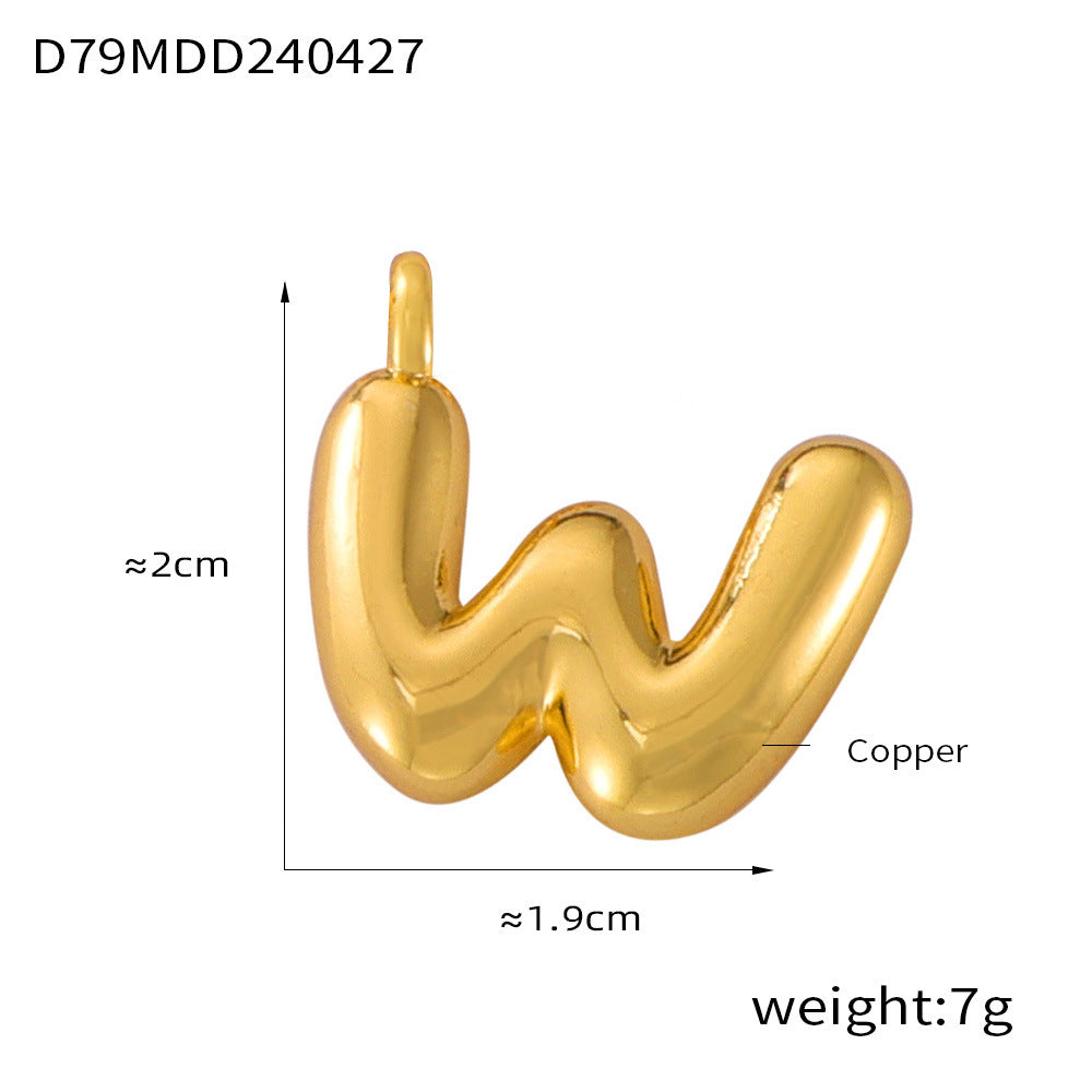 316L Stainless Steel 18K PVD Gold Bubble Letter Pendant made with 316L stainless steel and 18K PVD gold finish for wholesale jewelry buyers - image 4