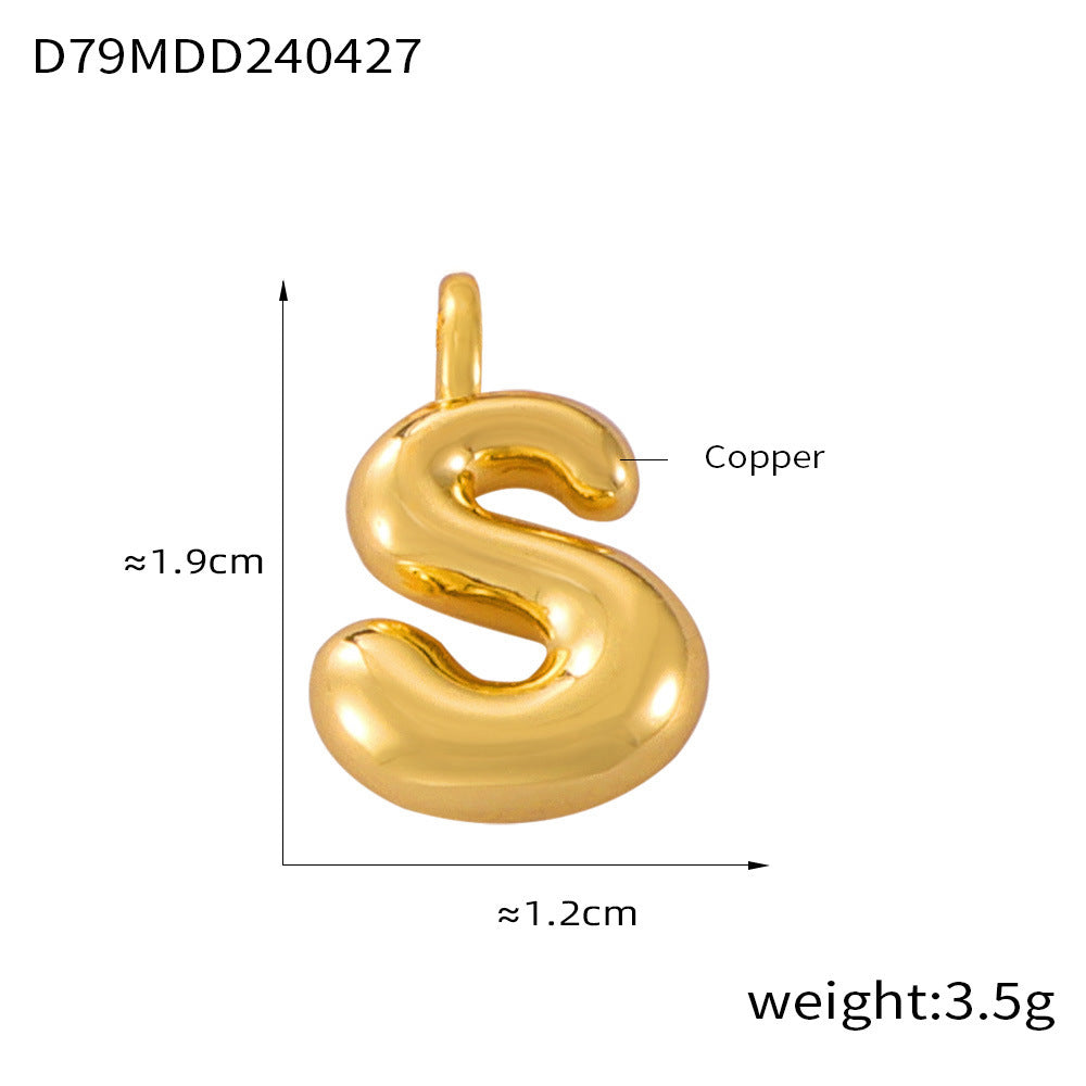 316L Stainless Steel 18K PVD Gold Bubble Letter Pendant made with 316L stainless steel and 18K PVD gold finish for wholesale jewelry buyers - image 8