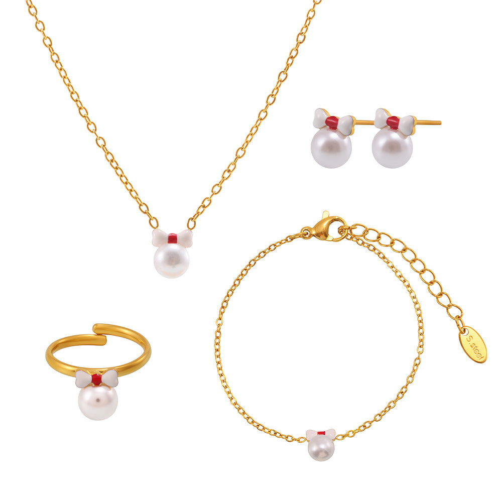 316L Stainless Steel 18K PVD Gold Butterfly Knot Necklace made with 316L stainless steel and 18K PVD gold finish for wholesale jewelry buyers - image 5
