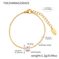 Bracelet / Gold Bow Shell Pearl 13+4 / 4cm