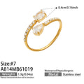 White CZ / Clear Glass / Gold-tone / Size 7
