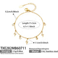 TXE282 Gold 5A Zircon Lightning Charm Bracelet 17+5cm