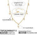 TXP282 Gold 5A Zircon Lightning Charm Necklace 42+5cm