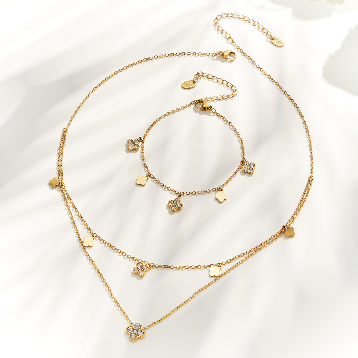 316L Stainless Steel 18K PVD Gold Clover Pendant Necklace made with 316L stainless steel and 18K PVD gold finish for wholesale jewelry buyers - image 8