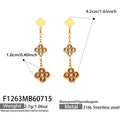四叶花Pink锆石Gold / Earrings