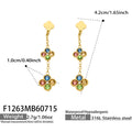 四叶花Multi-color锆石Gold / Earrings