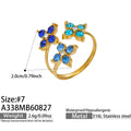 Blue锆石Gold开口 / Size 7