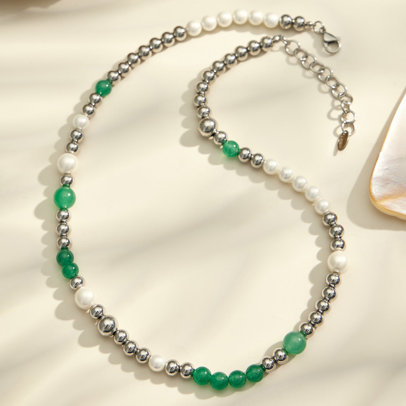 316L Stainless Steel 18K PVD Gold Colorful Natural Stone Necklace made with 316L stainless steel and 18K PVD gold finish for wholesale jewelry buyers - image 21
