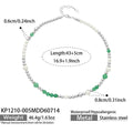 Green Natural Stone Pearl Necklace / 43+5cm