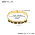 Z518 Gold Black Glass Stone Bracelet