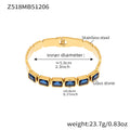 Z518 Gold Blue Glass Stone Bracelet