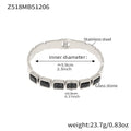 Z518 Silver Black Glass Stone Bracelet