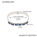 Z518 Silver Blue Glass Stone Bracelet
