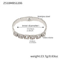 Z518 Silver White Glass Stone Bracelet