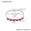 Z518 Silver Red Glass Stone Bracelet