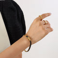 Black Baguette Zircon - With Extender / 19cm