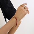 Red Baguette Zircon - With Extender / 19cm