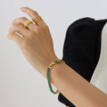 Green Baguette Zircon - With Extender / 19cm