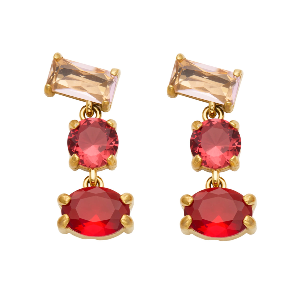 316L Stainless Steel 18K PVD Gold Colorful Zircon Earrings made with 316L stainless steel and 18K PVD gold finish for wholesale jewelry buyers - image 14