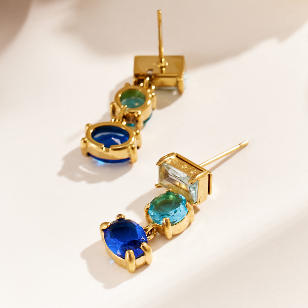 316L Stainless Steel 18K PVD Gold Colorful Zircon Earrings made with 316L stainless steel and 18K PVD gold finish for wholesale jewelry buyers - image 22