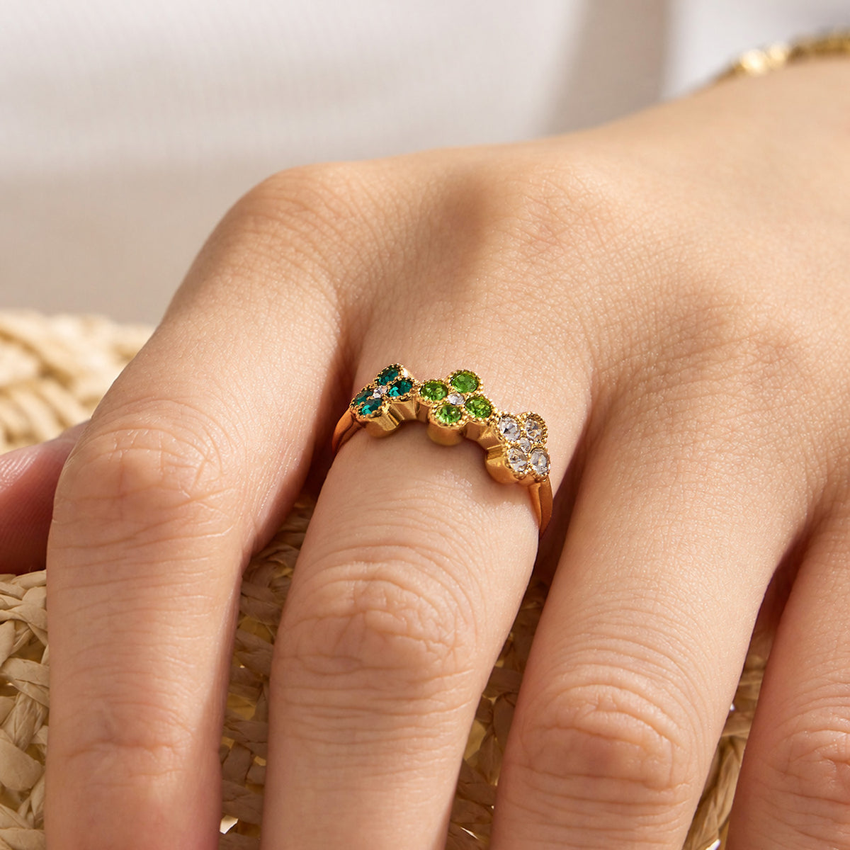 316L Stainless Steel 18K PVD Gold Colorful Zircon Matching Collection made with 316L stainless steel and 18K PVD gold finish for wholesale jewelry buyers - image 19