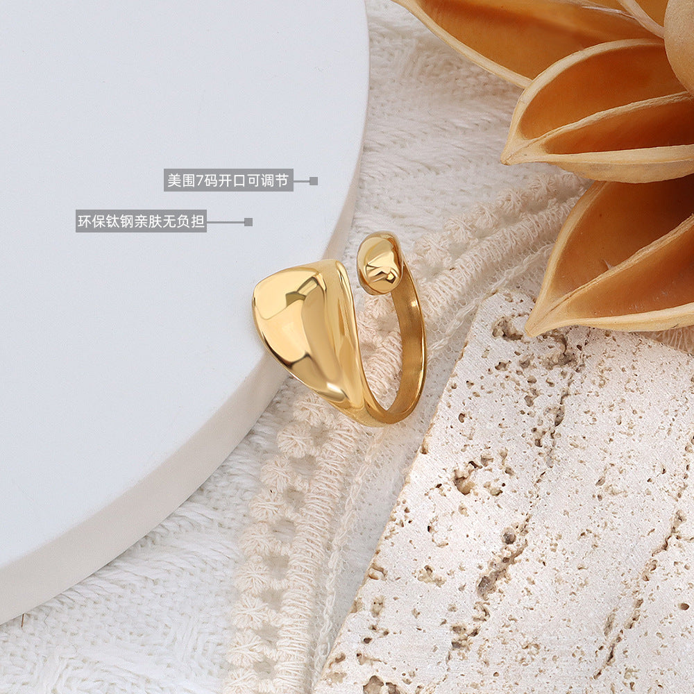 316L Stainless Steel 18K PVD Gold Concave Band Ring made with 316L stainless steel and 18K PVD gold finish for wholesale jewelry buyers - image 4