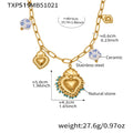 TXP519-Gold Light Blue Ceramic DIY Necklace 40+5cm