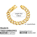 Bracelet / A款锆石古巴链Gold / 19cm