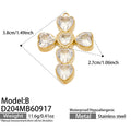Pendant Only / Heart Stone Cross / Gold Tone