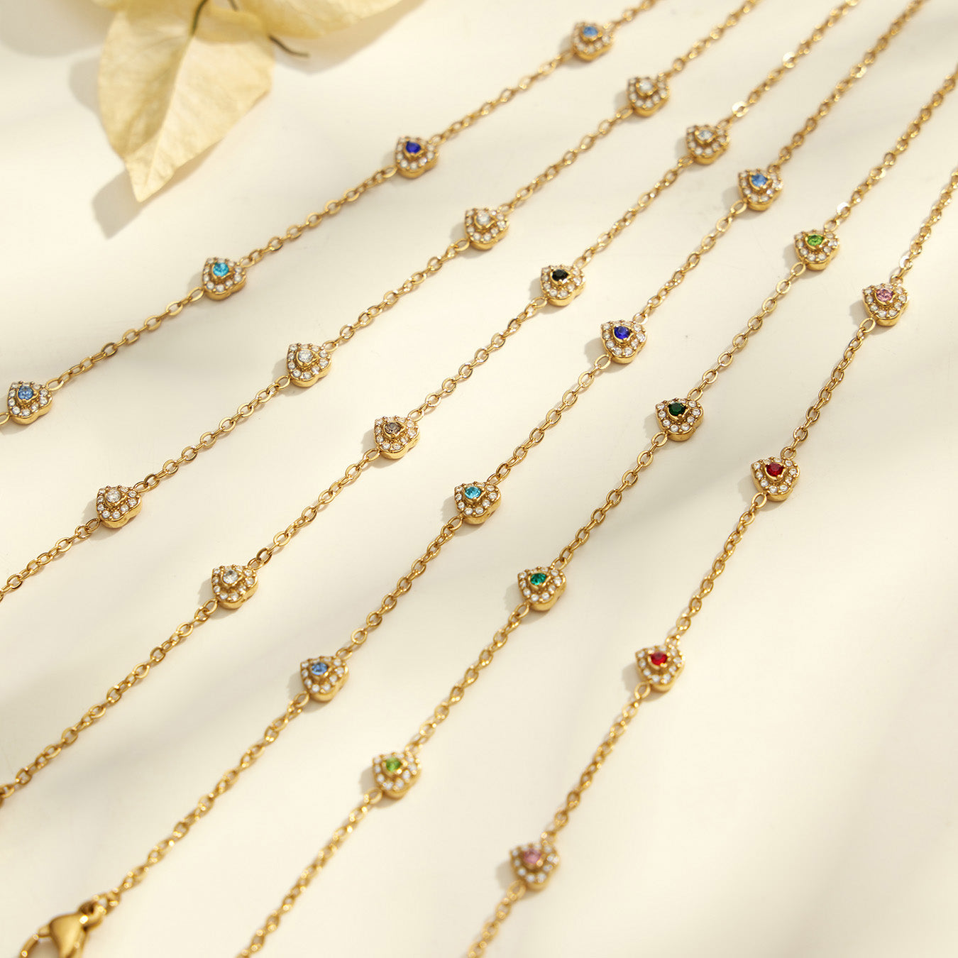 316L Stainless Steel 18K PVD Gold Dopamine Heart Pendant Necklace and Bracelet made with 316L stainless steel and 18K PVD gold finish for wholesale jewelry buyers - image 12