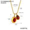 P1238 Double Red Zircon / Necklace
