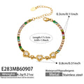 E283 Heart Multicolor Zircon / Gold / 5 cm