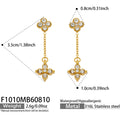 White Four‑Leaf Clover Zircon Gold / Earrings