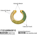 Gold / Green CZ / Ear Cuff