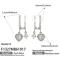 Heart CZ / Steel-tone / Earrings