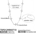 Steel Flower Zircon Necklace 40+5cm