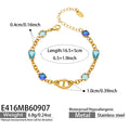 Blue Zircon Oval Link - Gold