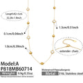 D - White Glass Stone Long Necklace / 5cm
