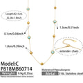 C - Multicolor Glass Stone Long Necklace / 5cm
