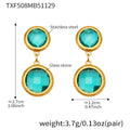 TXF508 – Lake Blue Stone Gold Earrings
