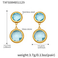 TXF508 – Light Blue Stone Gold Earrings