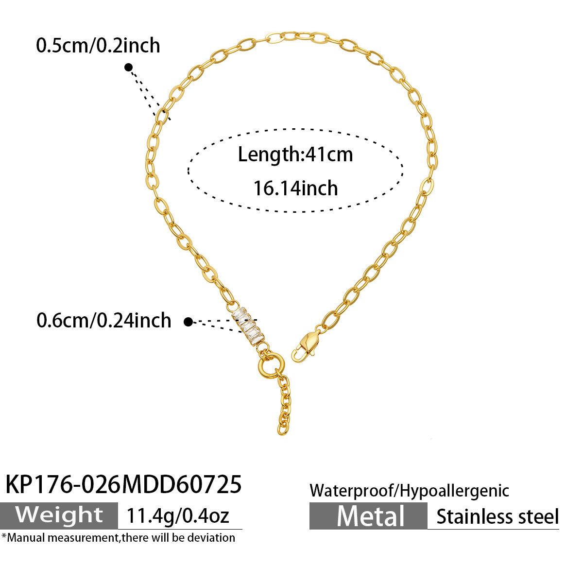 Gold toggle lariat necklace chain length, drop length and product specification guide