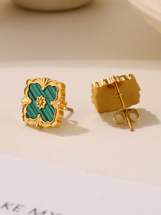 316L Stainless Steel 18K Gold PVD Four-Leaf Clover Flower Jewelry
