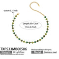 TXP533-Green Zircon Necklace 30+12cm-L