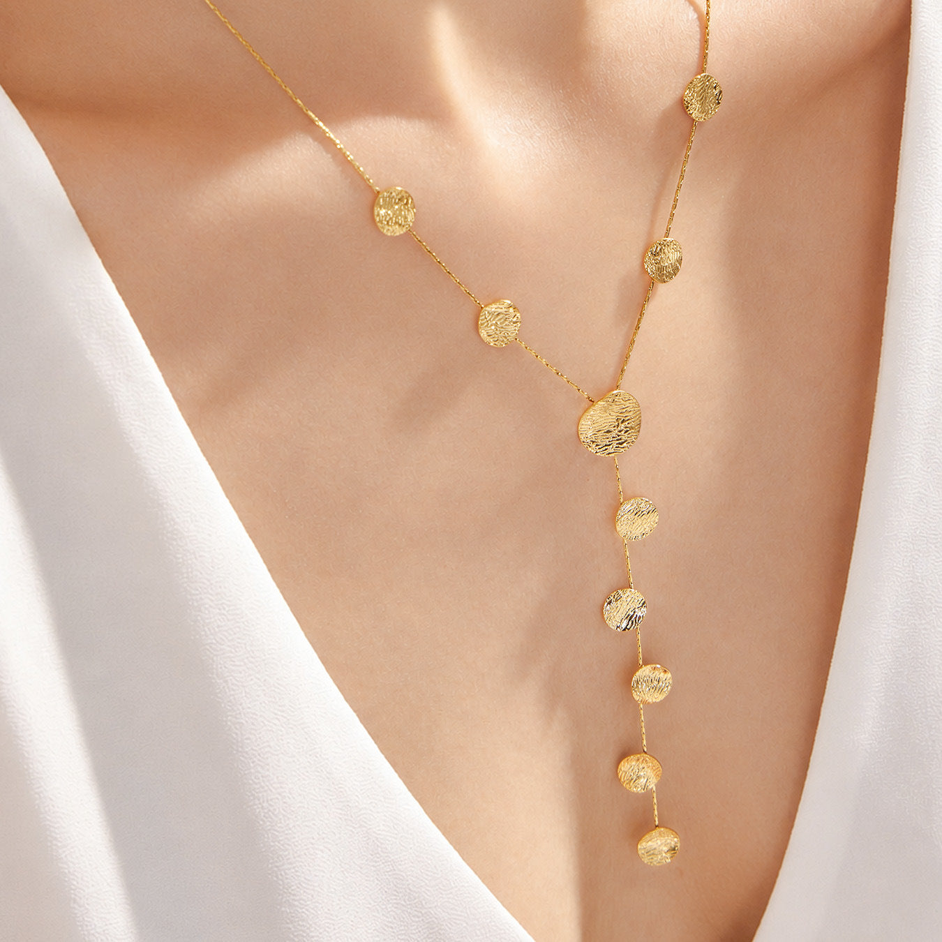 316L Stainless Steel 18K PVD Gold Hammered Leaf Jewelry Set made with 316L stainless steel and 18K PVD gold finish for wholesale jewelry buyers - image 13