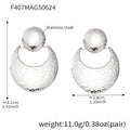 F407-Steel Color Hammered Crescent Earrings