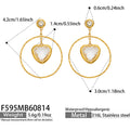 White Heart Glass Stone Gold / Earrings