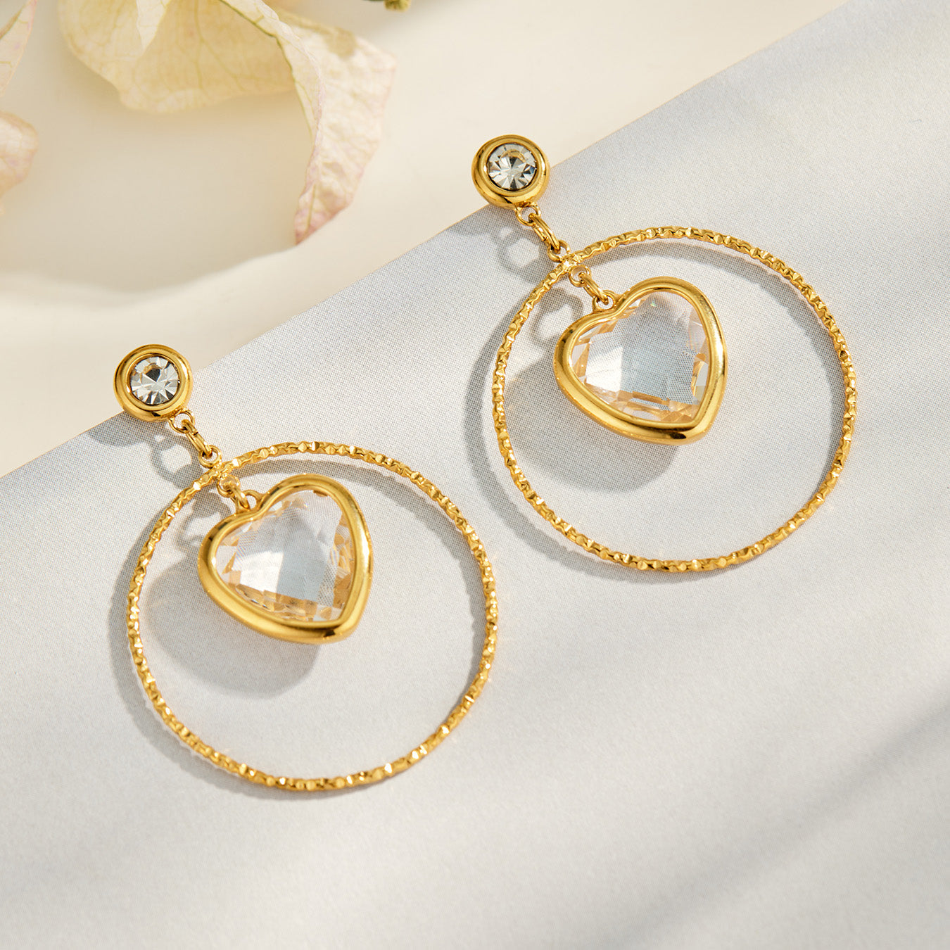 316L Stainless Steel 18K PVD Gold Heart Earring made with 316L stainless steel and 18K PVD gold finish for wholesale jewelry buyers - image 9