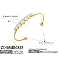 Heart Zircon Gold Open Ring / Bangle