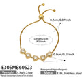 Gold White Zircon Charm Bracelet 23cm (E305) / 23cm